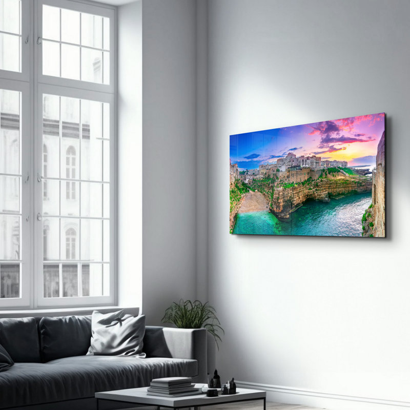 Peinture murale élégante en verre trempé | 100% verre trempé, épaisseur: 0,16 pouce | Imprimé UV pour des couleurs éclatantes et une durabilité | Parfait pour la décoration intérieure et l'esthétique moderne