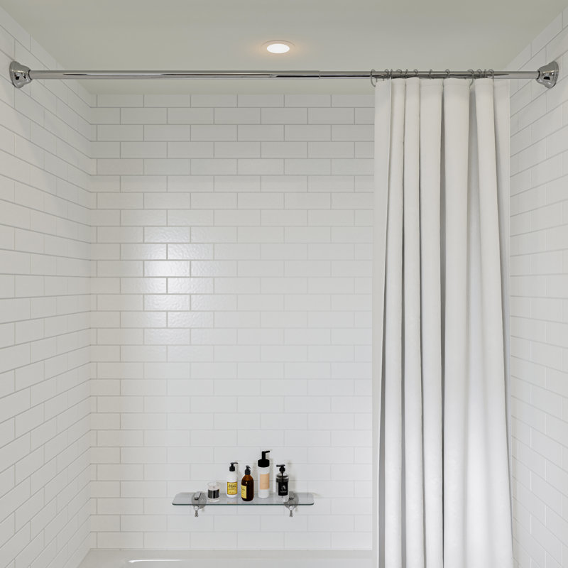 Stick N Lock Stainless Steel Adjustable 40" Tension Shower Curtain Rod
