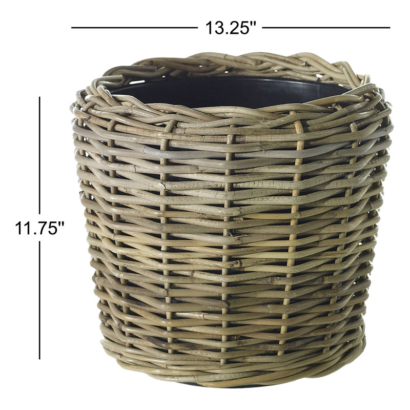 Handmade Cachepot, 11.75" H x 13.25" W x 13.25" D