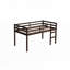 Lit mezzanine simple en bois massif avec échelle-1084012275
