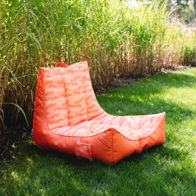 Big Joe Captain's Float No Inflation Needed Pool Lounger, Peach Glow Double Sided Mesh, Quick Draining Fabric, 3 Feet
