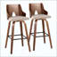 Tabouret de bar à hauteur fixe avec pivotant, repose-pieds carré en métal - ensemble de 2