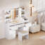 Rosse Dressing Table With 3 Colorful Light Mirror 7 Drawers and 7 Storage Shelves Makeup Desk 110cm Desktop Vanity Table-1867256081