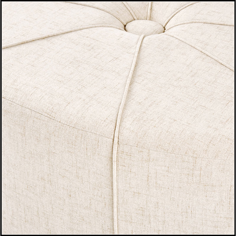 Grand repose-pieds 48 pouces en polyester de style moderne pour le salon avec capitonnage à boutons et structure robuste