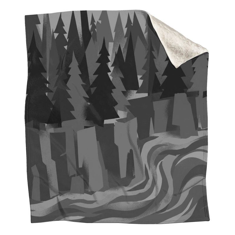Couvertures de paysage Forest River, L 60 po x H 80 po, Medium Grey Black