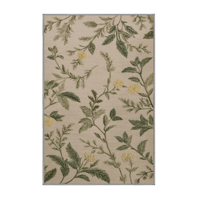 Tapis gris botanique lavable à la machine