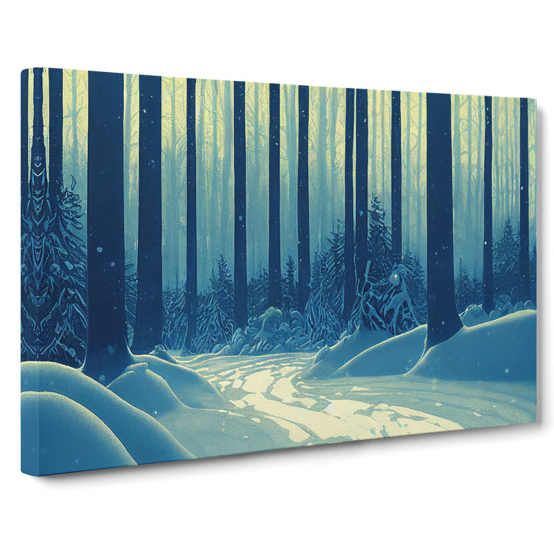 Thrilling Winter Forest - Wrapped Canvas, 35cm H x 50cm W x 3cm D