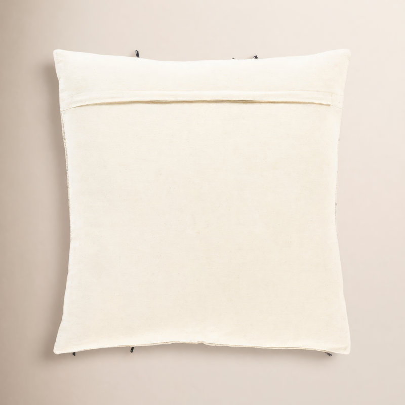 Santina Tassels Cotton Reversible Throw Pillow, 20" x 20", Down
