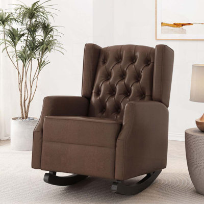 Chaise berçante en similicuir