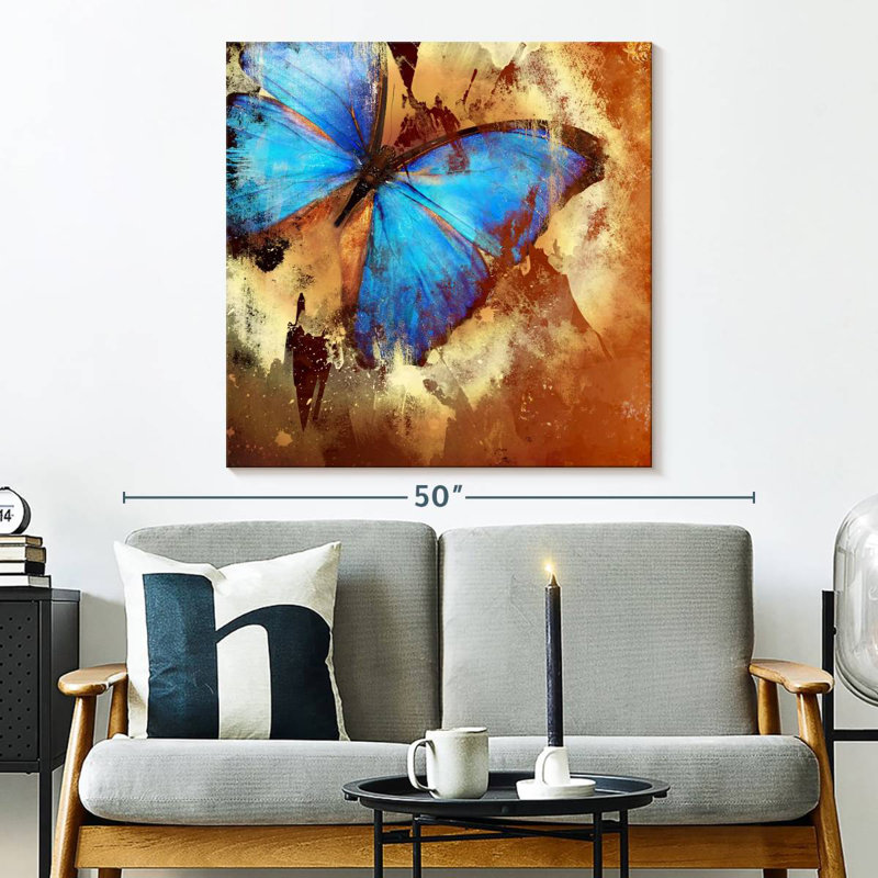 Papillon bleu Brampt, H 33 po x l 33 po