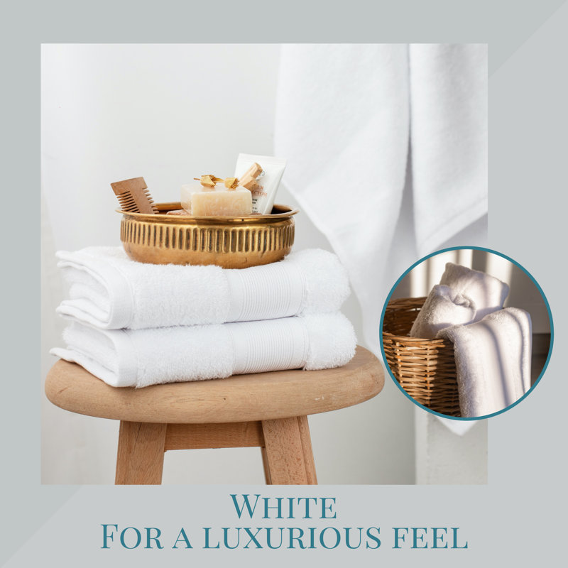  Serviettes de bain blanches, ensemble de 2, Blanc