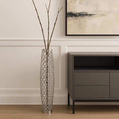 Vase de plancher ovale en verre cristal