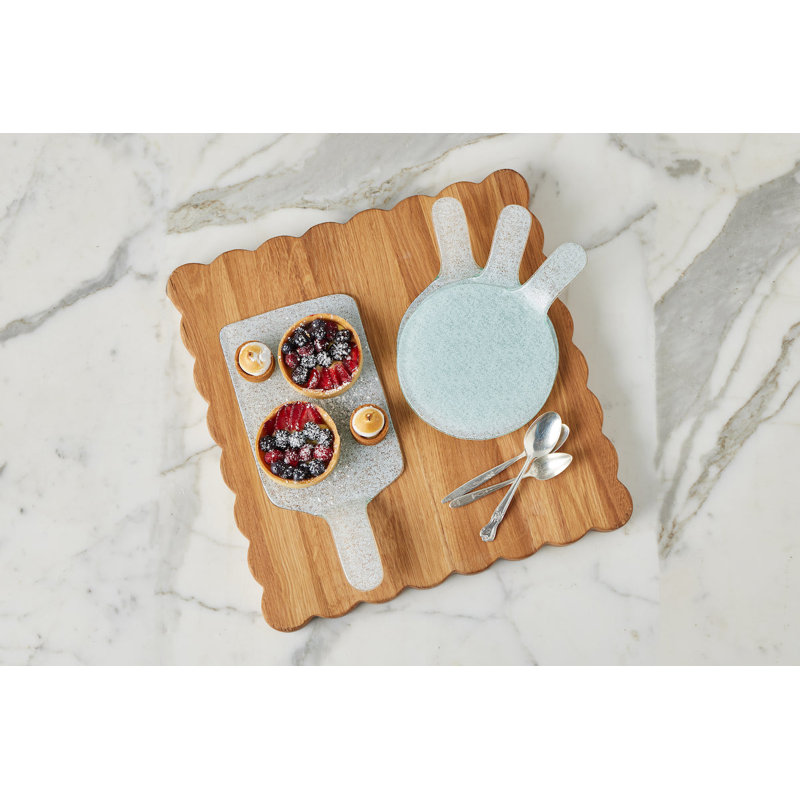 Mini Glass Rectangle Cheese Tray, White