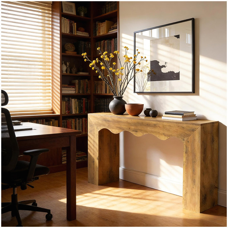 Table de canapé stable, console rustique, table d'appoint, Brun