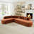 122" Large Chenille Curved Sectional-1345376840
