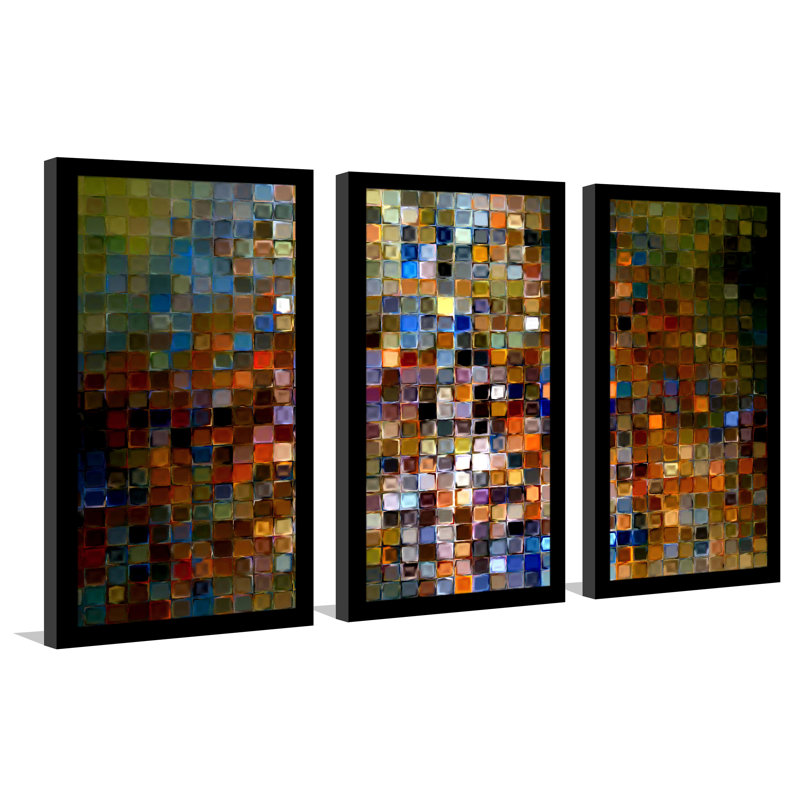 «Tileart1-2007 Max» par Mark Lawrence, ensemble de 3 impressions encadrées, H 25,5 po x l 40,5 po x P 1 po