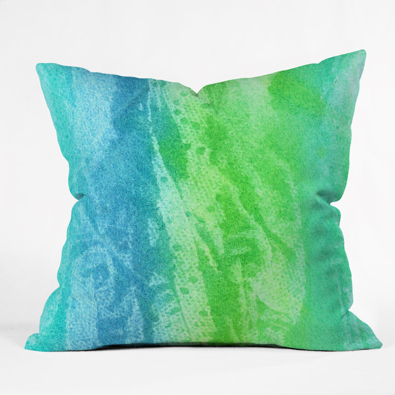 Coussin décoratif intérieur / extérieur Caribbean Sea par Laura Trevey, H 16 po x l 16 po x P 4 po