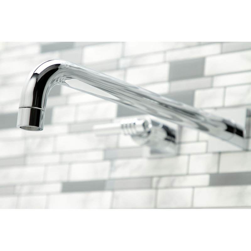 Kingston Brass Milano Two-Handle 3-Hole Wall Mount Roman Tub Faucet, Polished Chrome, Milano 2