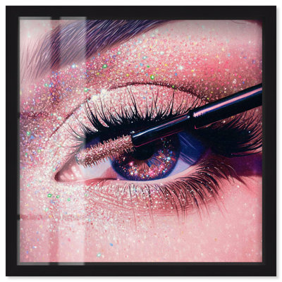Mascara Sparkle Girl Shadowbox Print Fashion Art Prints by Art Remedy