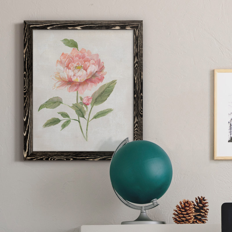 Grandiflora III - Peinture sur toile encadrée, H 20 po x l 17 po x P 1,5 po, Noir