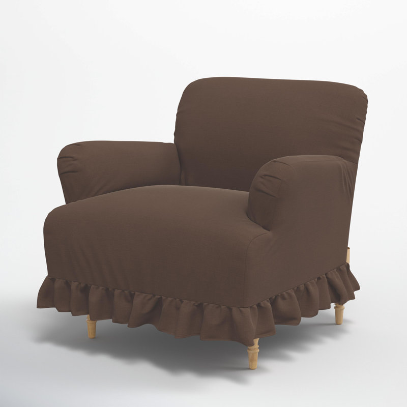 Fauteuil Maggie Ruffle, Lin classique chocolat