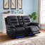 Ensemble de canapé inclinable électrique en cuir 2 pièces avec lumière DEL, port USB et console de rangement-168068608