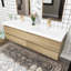 Meuble-lavabo double 72 po avec plateau en résine Terrah-918311586