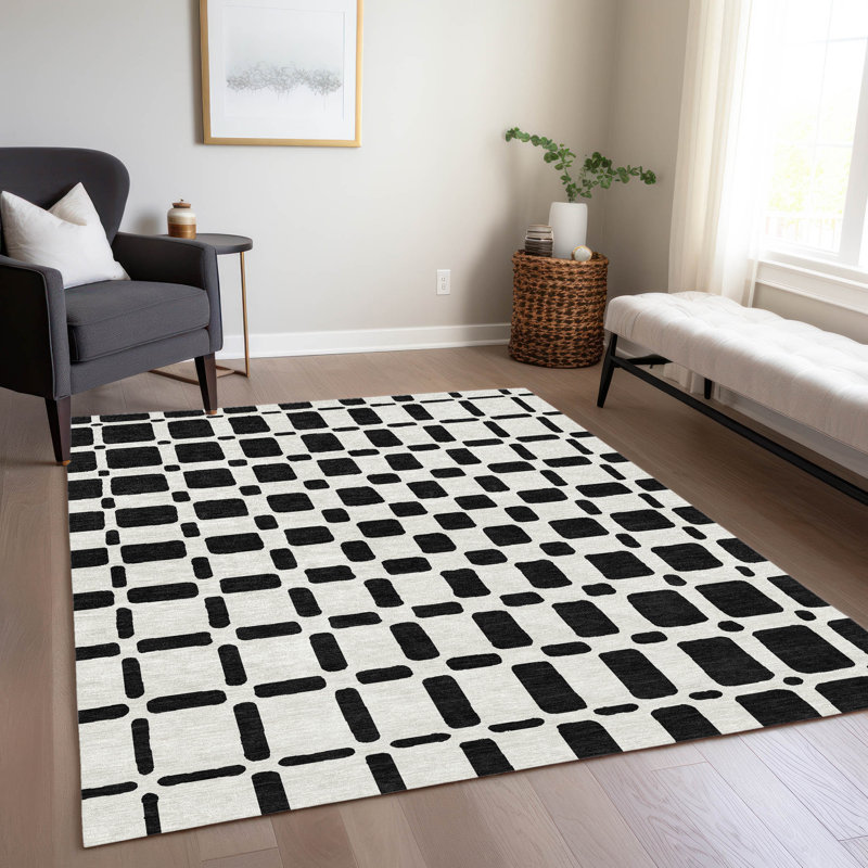 Malek Indoor/Outdoor Area Rug with Non-Slip Backing, Rectangle 8' x 10'