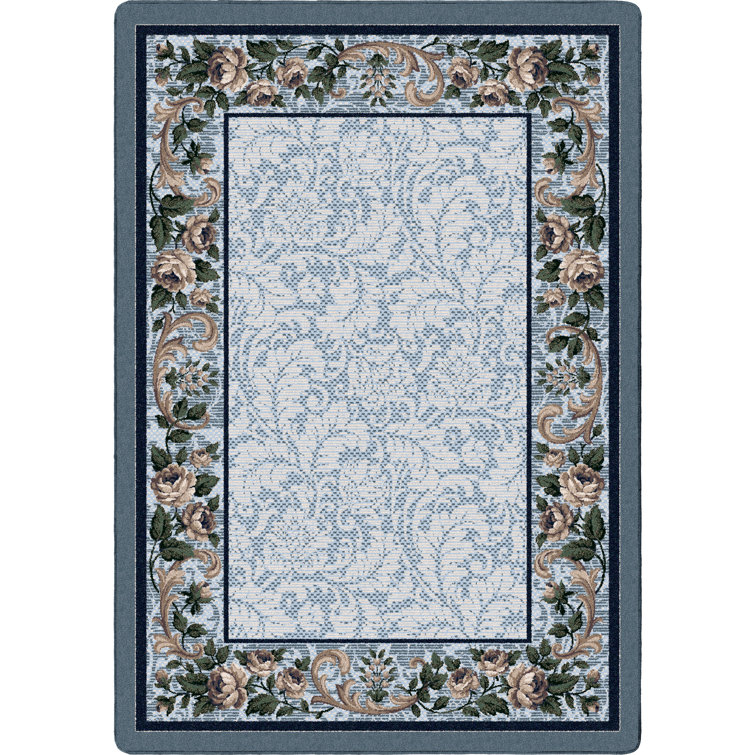 Innovations Rose Damask Lapis Area Rug