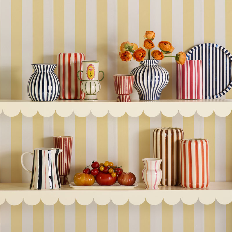 Striped Cylinder Table Vase (3-Piece)