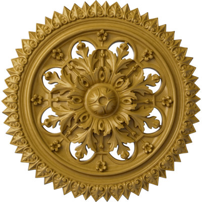 Endurathane York Ceiling Medallion, 21 5/8"OD x 2 1/2"P (Fits Canopies up to 3 5/8"), Hand-Painted Iridescent Gold Finish