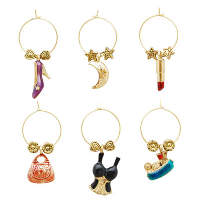 Monthamre Gold Brass Stainless Steel Wine Charm