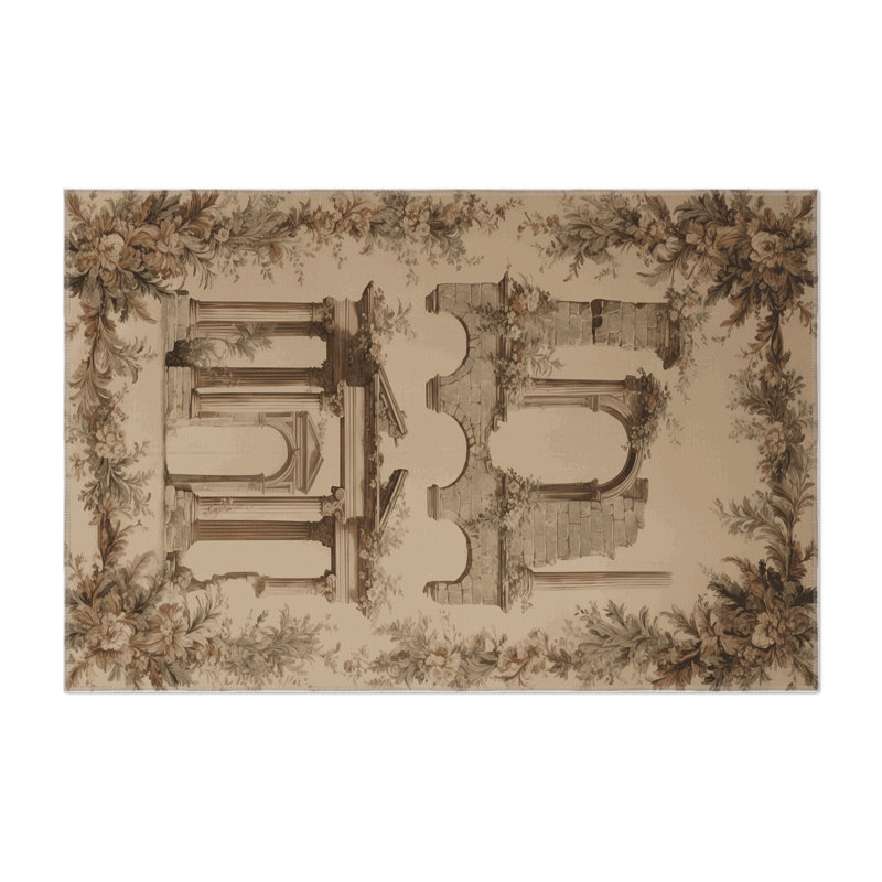 Tapis d'intérieur et d'extérieur brun français, Rectangle 9 pi x 12 pi