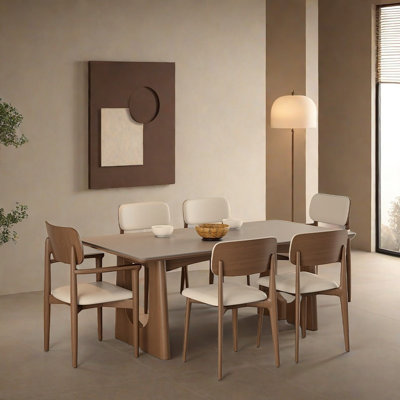Light Luxury Durable Solid Wood Rock Table Sets.