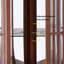 Vitrine d'angle en verre et verre avec 4 tablettes réglables, pieds en bois massif, finition noyer-1714778091
