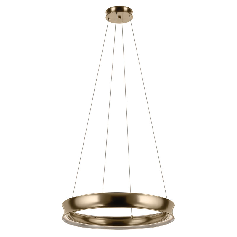 Soft Modern Circular LED Chandelier, Bronze, 3.75" H x 29.5" W x 29.5" D