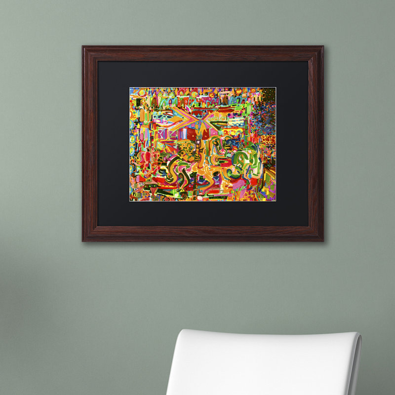« electric carnival », reproduction d’impression encadrée, Noir, H 11 po x l 14 po x P 0,5 po, Cadre brun
