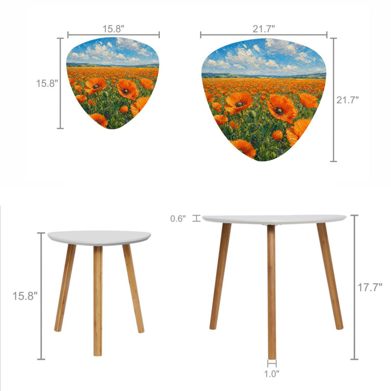 Ensemble de 2 tables basses gigognes Triangle