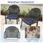 Lot de 6 chaises de salle à manger empilables d'extérieur avec structure en aluminium moulé et coussins bleus-1963953414