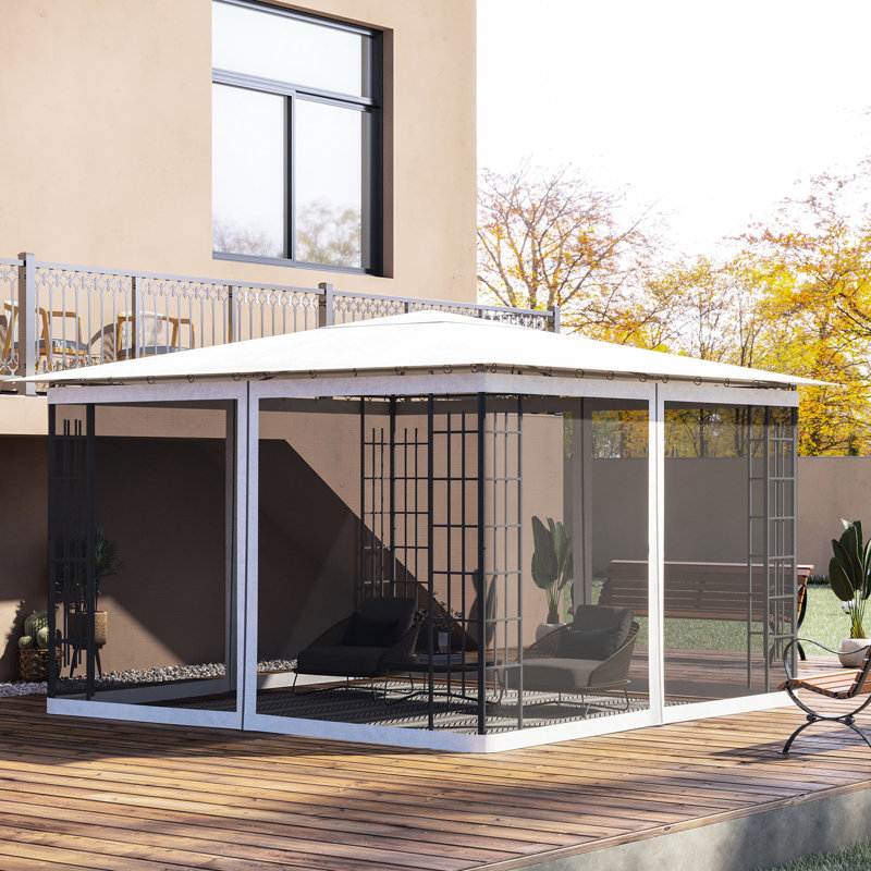 Remplacement de moustiquaire de pavillon blanc 10 pi x 12 pi - Bloc et gardez la zone propre, facile à installer