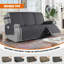 Housse de protection pour canapé inclinable imperméable, housse de canapé 1 pièce, housse de canapé inclinable, lavable, antidérapante et avec sangles élastiques (gris anthracite, 3 places)