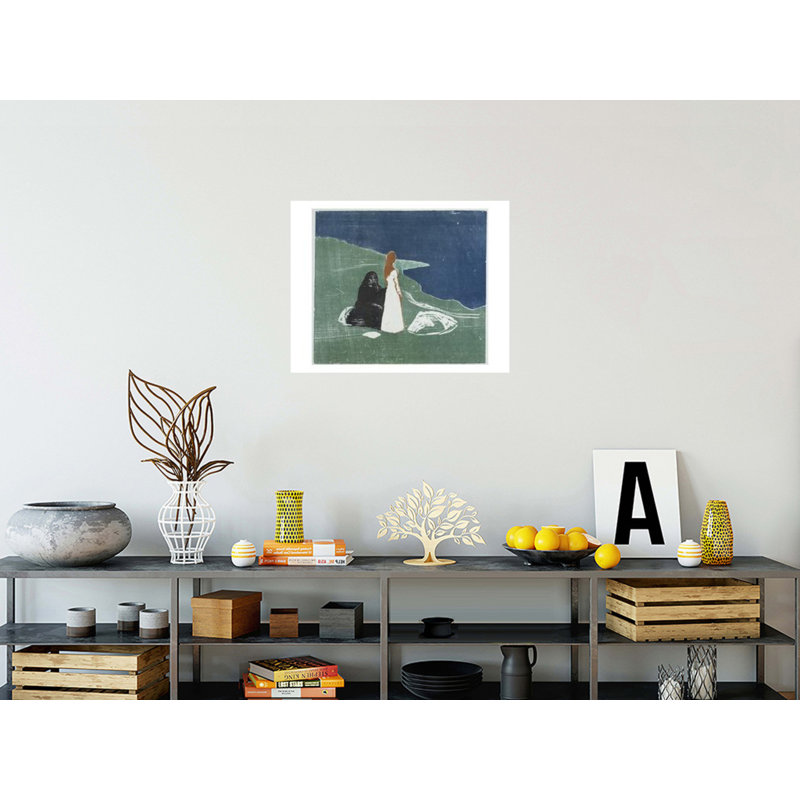 «Deux femmes sur la plage» par Edvard Munch - Impression giclée, H 22 po x l 28 po