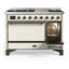 Majestic III Series 48 Inch Dual Fuel Range with 5 Sealed Burners, Griddle, Frenchtop in Matte Graphite (Natural Gas, Burnished Trim)-1387864835-1387864833-1387864832