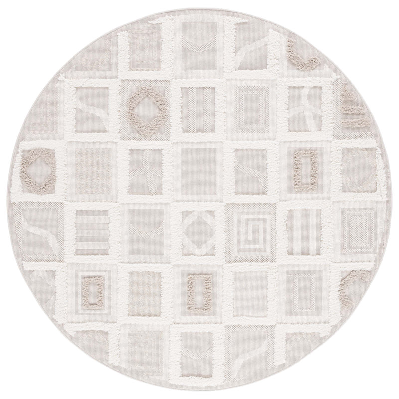 Tapis beige / ivoire Trends 108, Rond 6 pi 7 po