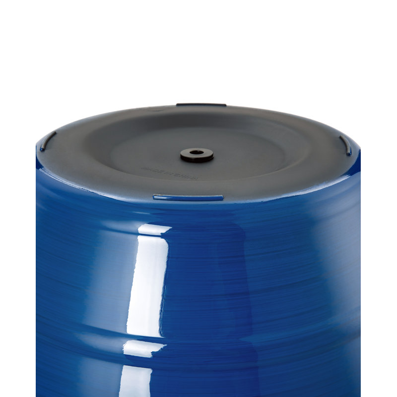 Ensemble de 2 pots à fleurs ronds en céramique artificielle bleu cobalt 15,5 ", H 12 po x l 15,5 po x P 15,5 po