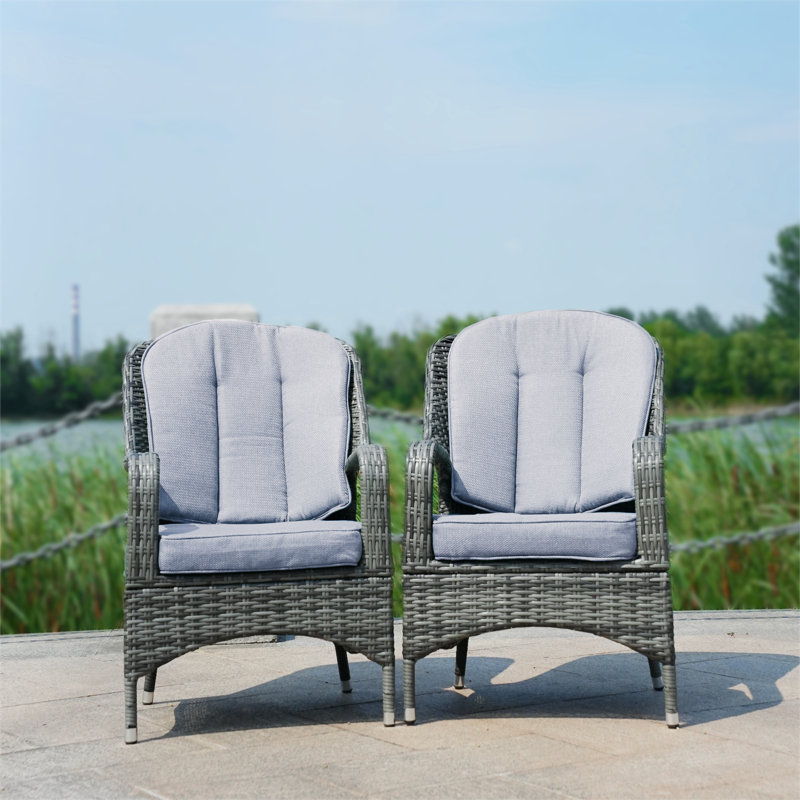 Eldora Wicker Outdoor Lounge Chair, Gray