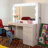 Boahaus Luna Vanity Desk with Framed Bulb Mirror – 7 Drawer Makeup Vanity Designed as an Integrated Dressing Station with Power Outlet-1530439114
