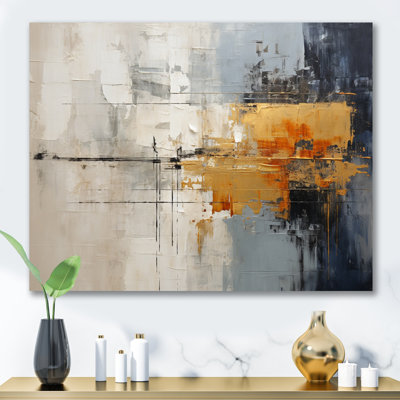 Abstract Cityscape II - Abstract Collages Framed Canvas Print Wall Art