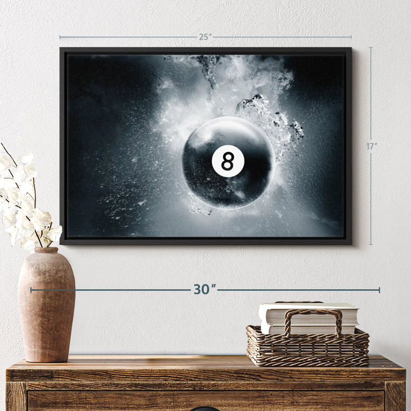 " Eight Ball Water Drop Wall Art ", 25" H x 17" W
