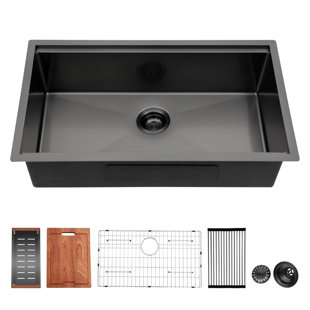 33'' L Undermount Single Bowl Stainless Steel Kitchen Sink